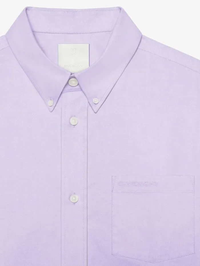 Men Shirts Givenchy Shirt In Cotton With Pocket Lilac