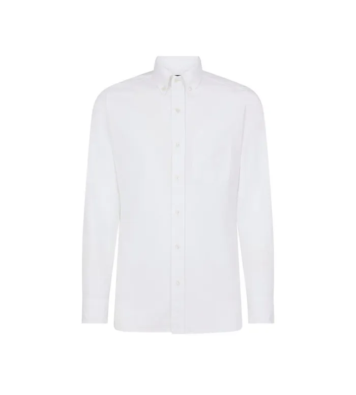 Men Shirts Tom Ford American Oxford Slim Fit Shirt White