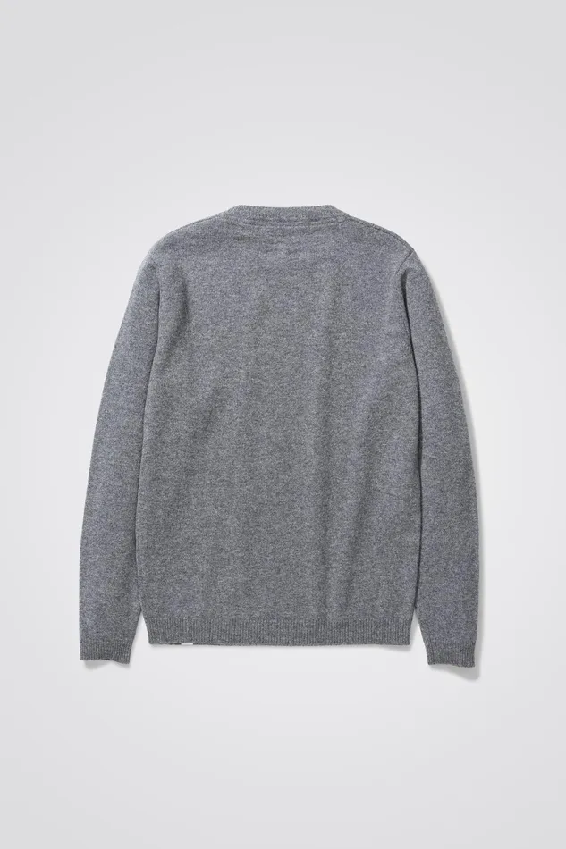 Men Sigfred Merino Lambswool Sweater Grey Melange Norse Projects Knitwear