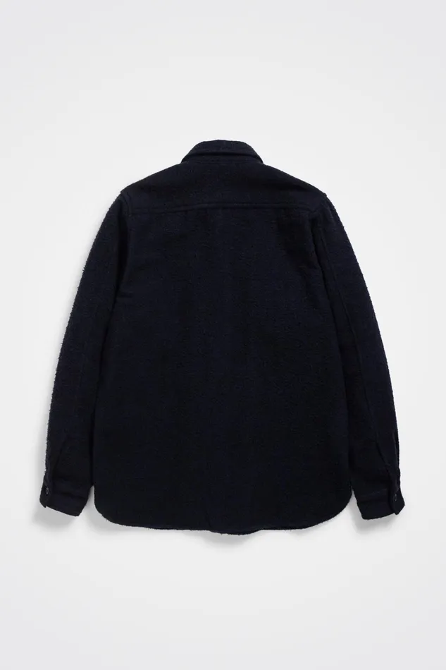 Men Silas Textured Cotton Wool Overshirt Dark Navy Norse Projects Overshirts