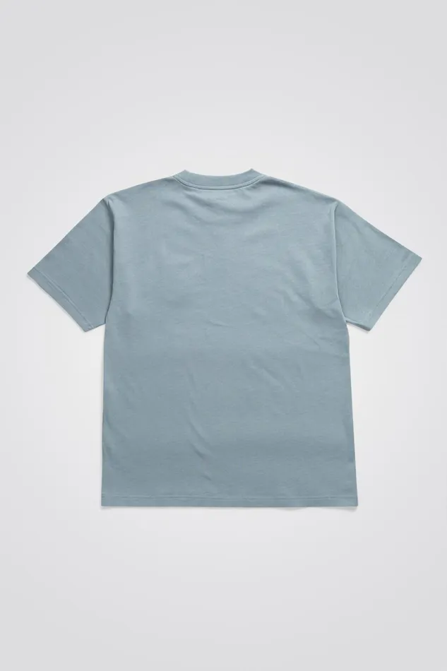 Men Simon Loose N Logo TShirt Dark Ice Blue Norse Projects TShirts