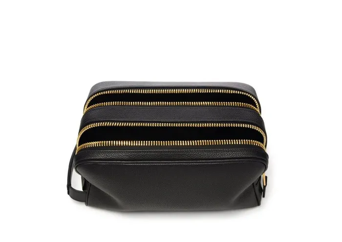 Men Small Leather Goods Tom Ford Soft Grain Leather Buckley Double Zip Dopp Kit Black Men Small Leather Goods Tom Ford Soft Grain Leather Buckley Double Zip Dopp Kit Black