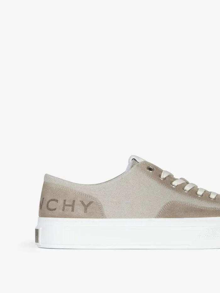 Men Sneakers Givenchy GIVENCHY City Sneakers In Canvas And Suede Medium Grey Men Sneakers Givenchy GIVENCHY City Sneakers In Canvas And Suede Medium Grey