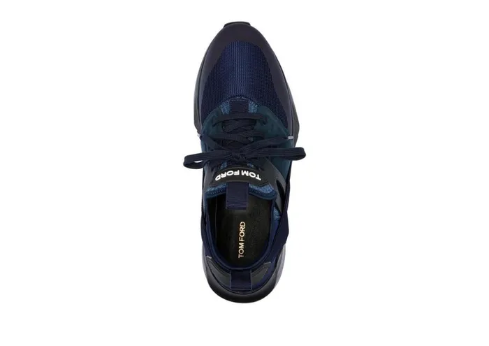 Men Sneakers Tom Ford Neoprene Suede Jago Sneaker Midnight Blue Black Men Sneakers Tom Ford Neoprene Suede Jago Sneaker Midnight Blue Black