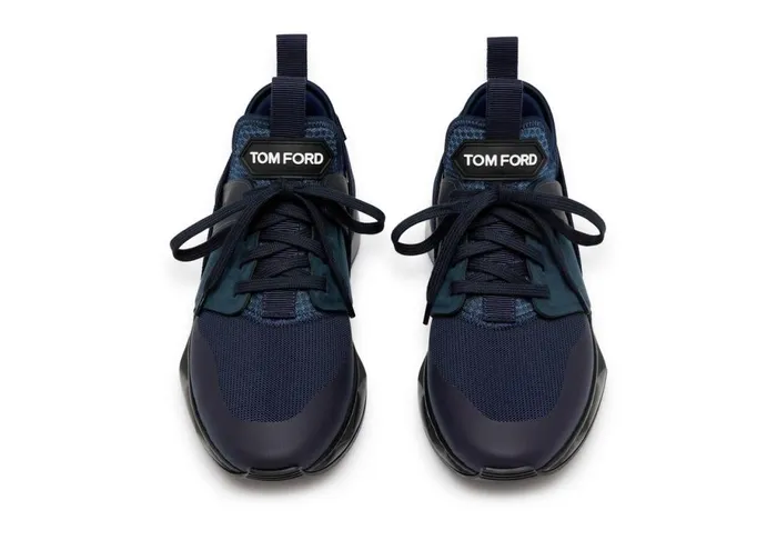 Men Sneakers Tom Ford Neoprene Suede Jago Sneaker Midnight Blue Black Men Sneakers Tom Ford Neoprene Suede Jago Sneaker Midnight Blue Black