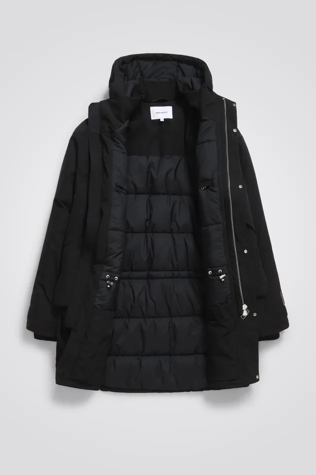 Men Stavanger Military Nylon Parka Black Norse Projects Outerwear