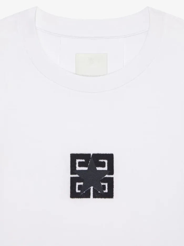 Men TShirts Givenchy 4G Stars Boxy Fit Tshirt In Cotton White