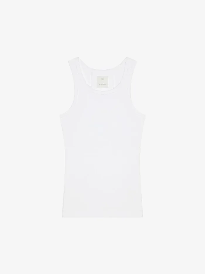 Men TShirts Givenchy Extra Slim Fit Tank Top In Cotton White