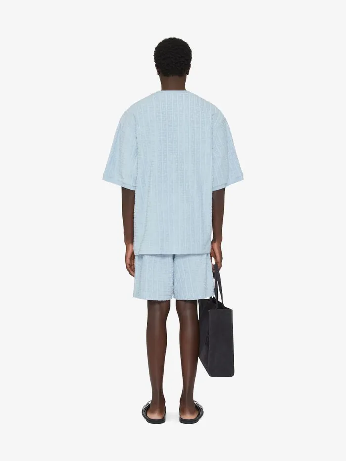Men TShirts Givenchy Tshirt In 4G Cotton Towelling Sky Blue