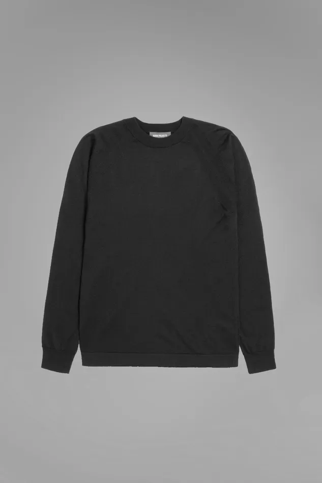 Men Tech Merino Crew Black Norse Projects Knitwear