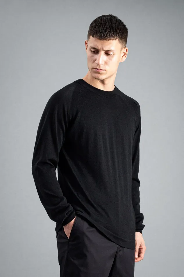 Men Tech Merino Crew Black Norse Projects Knitwear