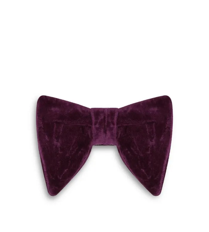 Men Ties and Bow Ties Tom Ford Silk Viscose Velvet Bow Tie Magenta Peony