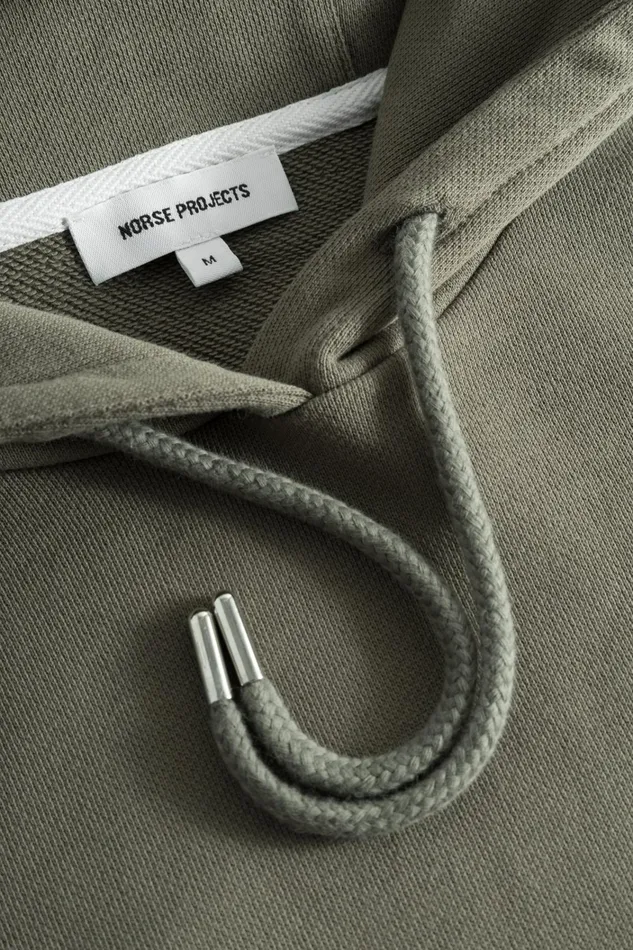 Men Vagn Classic Hoodie Sediment Green Norse Projects Sweatshirts