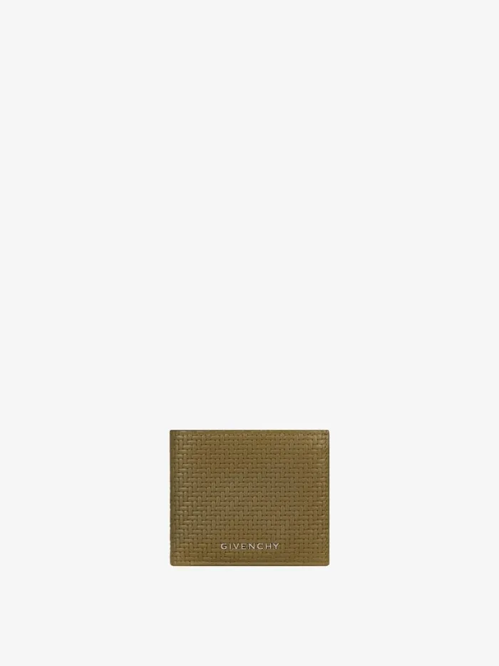 Men Wallets and Card Holders Givenchy GIVENCHY Wallet In Braidedeffect Leather Khaki