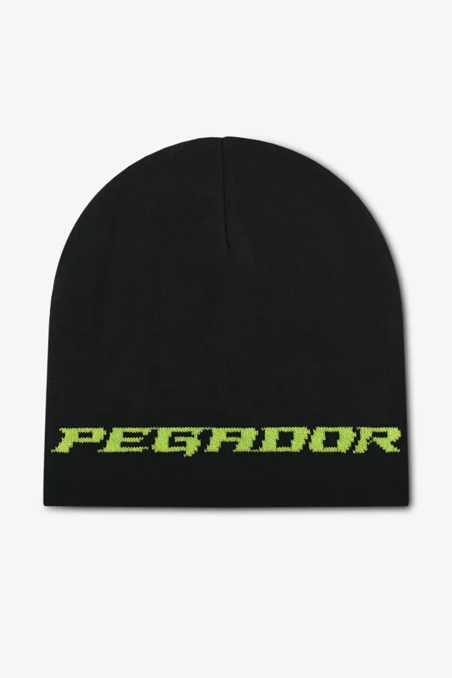 MenWomen Pegador Beanies Alden Short Beanie Black Flash Green