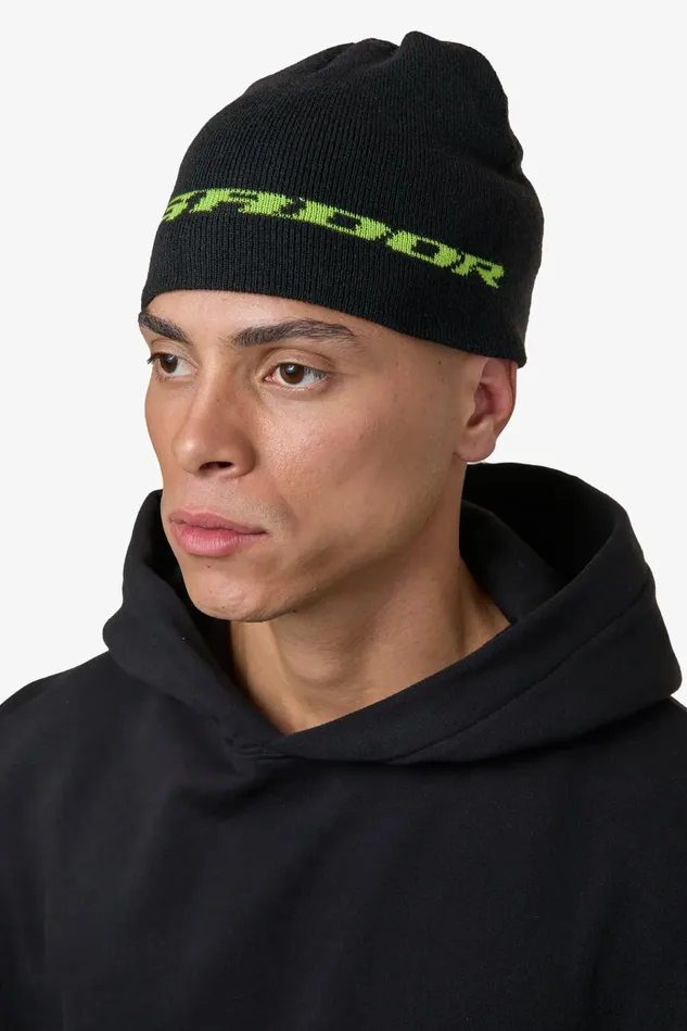 MenWomen Pegador Beanies Alden Short Beanie Black Flash Green MenWomen Pegador Beanies Alden Short Beanie Black Flash Green
