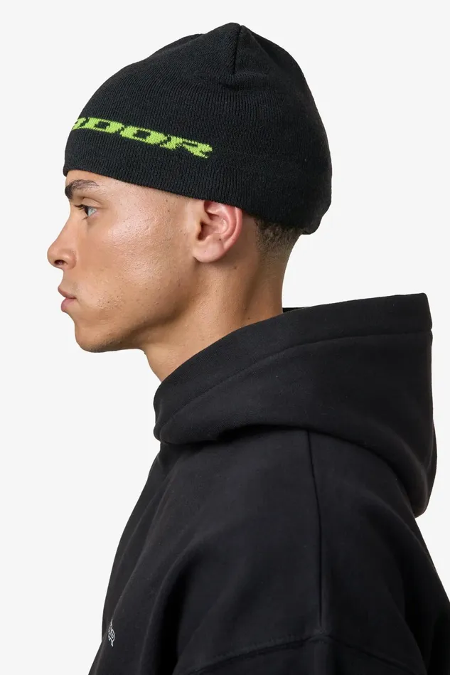MenWomen Pegador Beanies Alden Short Beanie Black Flash Green MenWomen Pegador Beanies Alden Short Beanie Black Flash Green