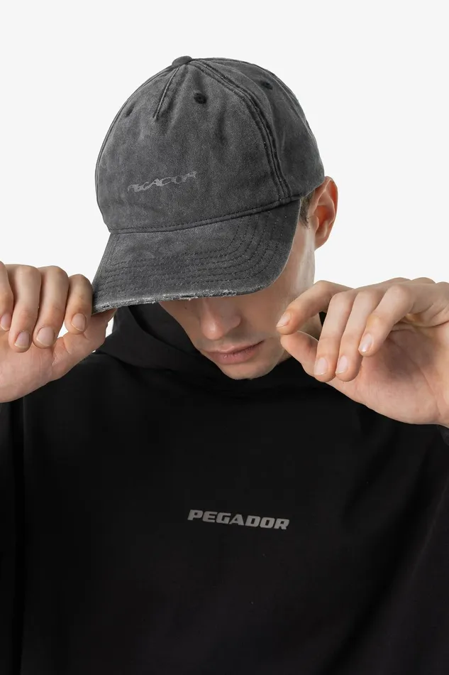 MenWomen Pegador Caps and Hats Tripole Washed Cap Black Black MenWomen Pegador Caps and Hats Tripole Washed Cap Black Black