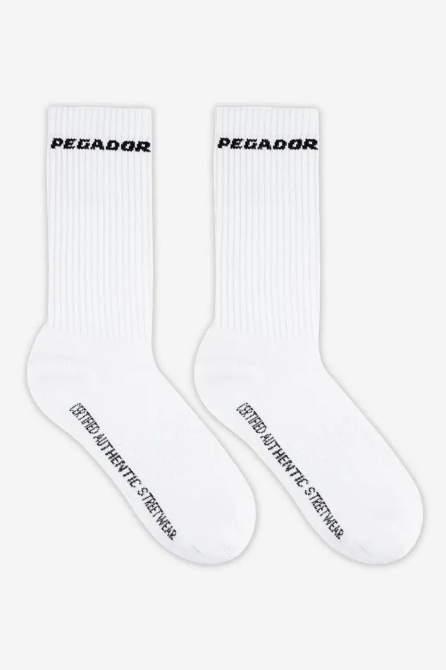 MenWomen Pegador Socken Certified Side Logo Socks White Black