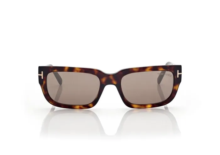 MenWomen SUNGLASSES Tom Ford Ezra Sunglasses Dark Havana Roviex Mirror
