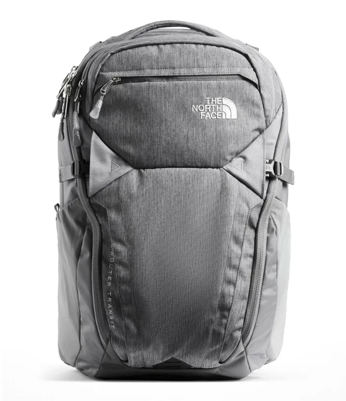 Mens The North Face Backpacks Router Transit Backpack Tnf Medium Grey Heatherzinc Grey