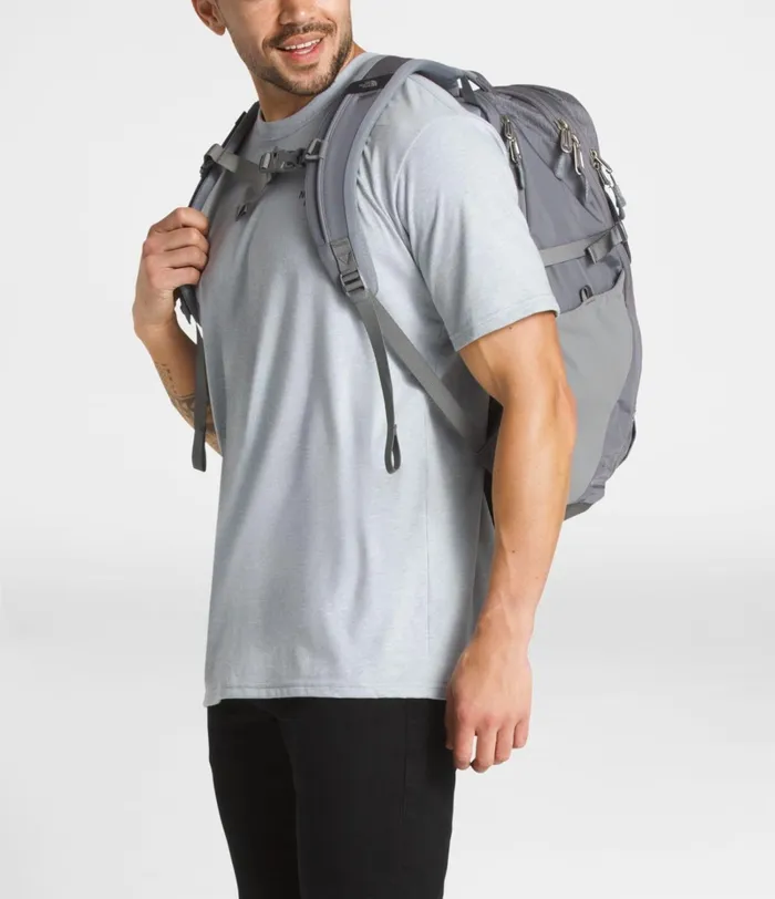 Mens The North Face Backpacks Router Transit Backpack Tnf Medium Grey Heatherzinc Grey