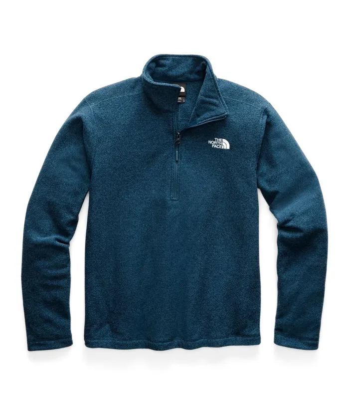 Mens The North Face Fleece Textured Cap Rock Zip Fleece Blue Wing Teal