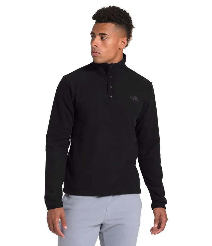 Mens The North Face Fleece TKA Glacier SnapNeck Pullover Tnf Blacktnf Black
