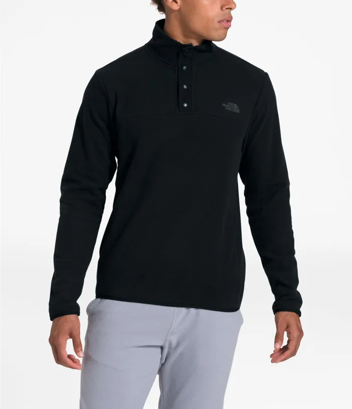 Mens The North Face Fleece TKA Glacier SnapNeck Pullover Tnf Blacktnf Black