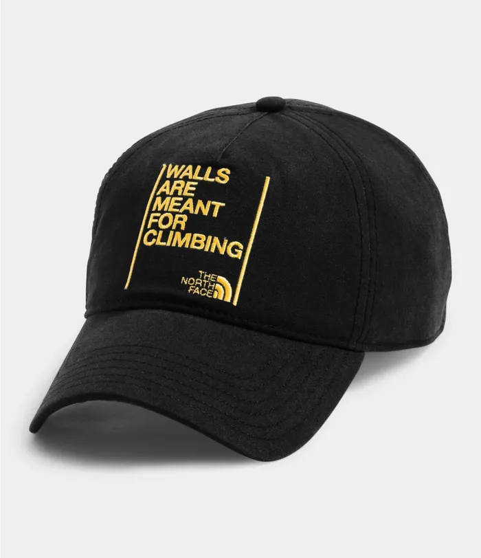 Mens The North Face Hats Walls Are Meant For Climbing Ball Cap Tnf Black