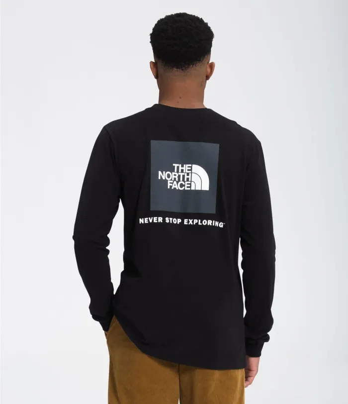 Mens The North Face TShirts Long Sleeve Box NSE Tee Tnf Black