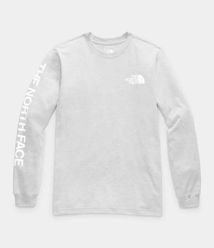 Mens The North Face TShirts Long Sleeve TNF Sleeve Hit Tee Tnf Light Grey Heather