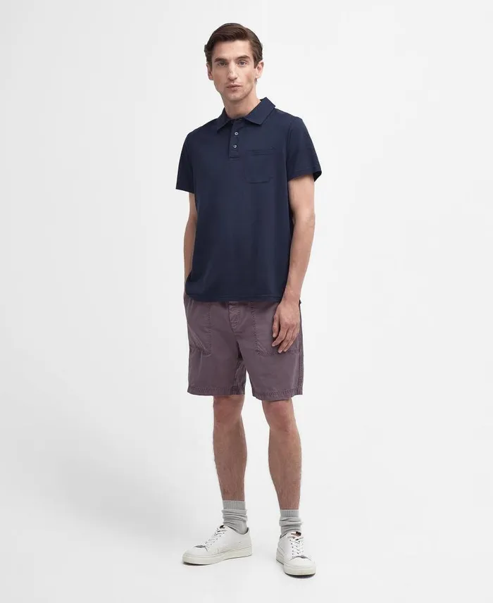 Mercerised Polo Shirt Classic White Men Barbour Polo Shirts