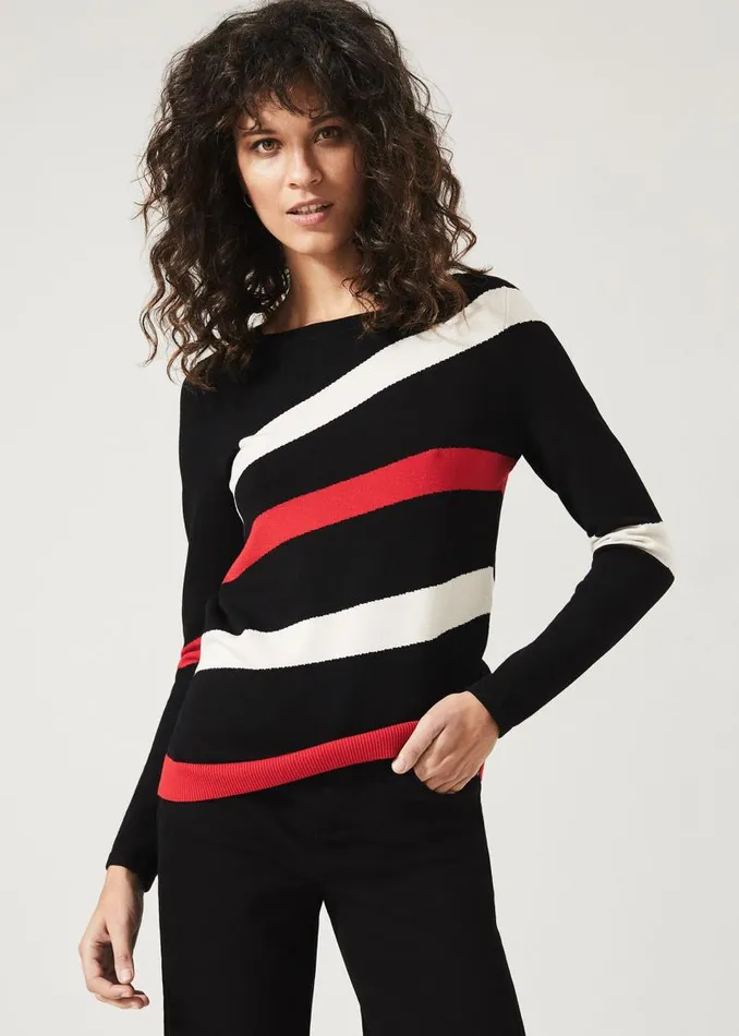 Merrow Stripe Jumper Blackredstone Women Phase Eight Knitwear