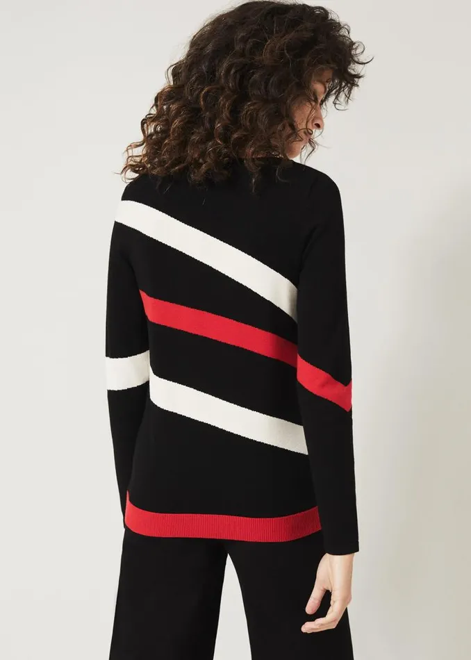 Merrow Stripe Jumper Blackredstone Women Phase Eight Knitwear