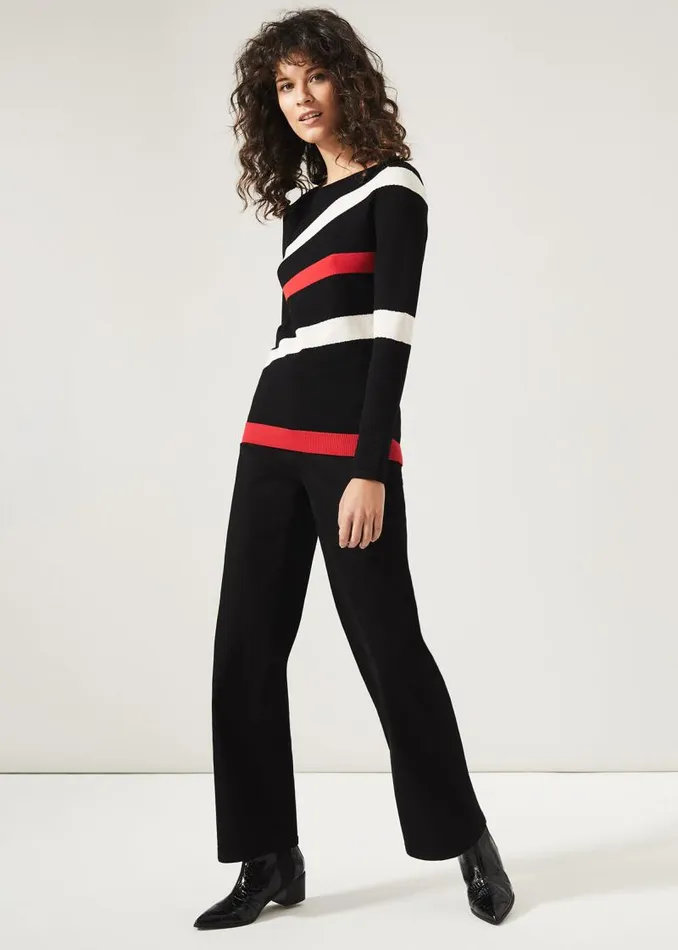 Merrow Stripe Jumper Blackredstone Women Phase Eight Knitwear