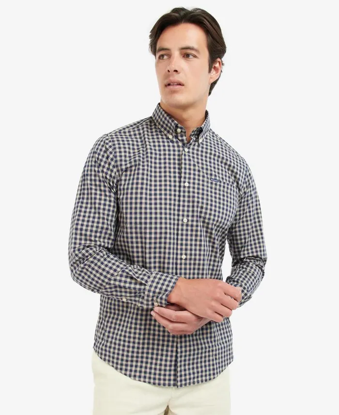 Merryton Tailored LongSleeved Shirt Blue Men Barbour Shirts