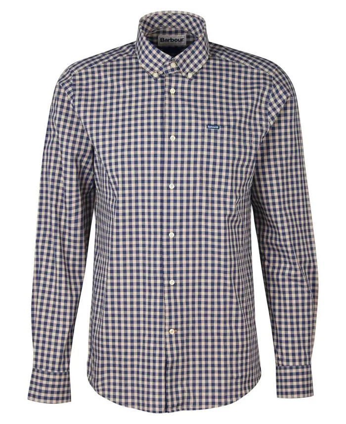 Merryton Tailored LongSleeved Shirt Blue Men Barbour Shirts