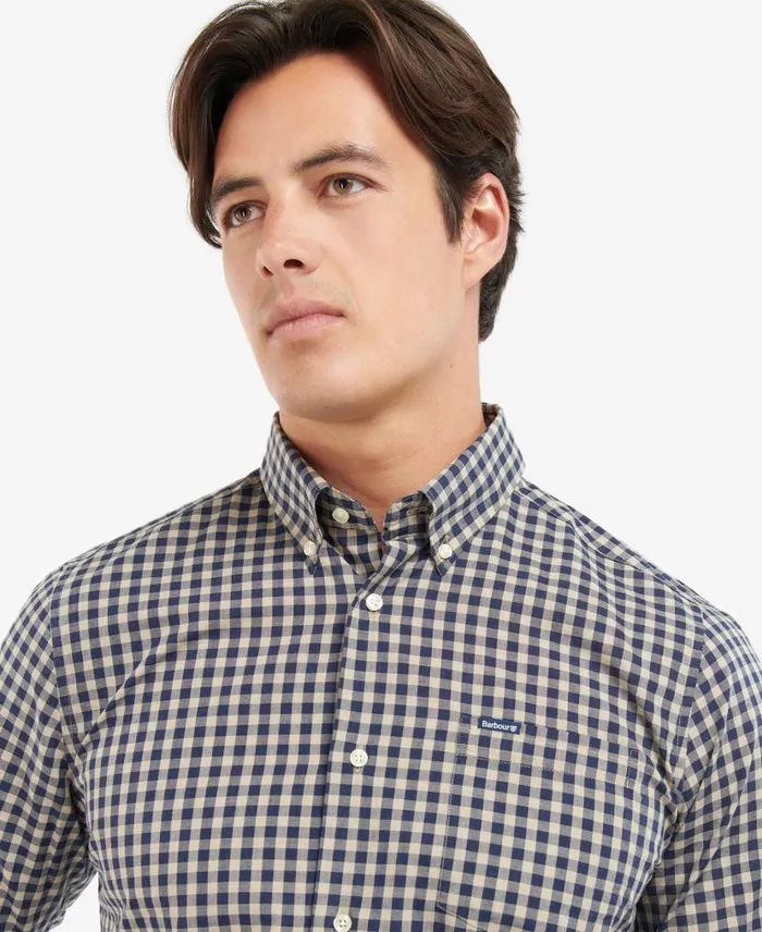 Merryton Tailored LongSleeved Shirt Blue Men Barbour Shirts