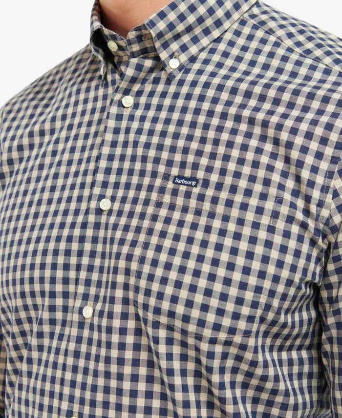 Merryton Tailored LongSleeved Shirt Blue Men Barbour Shirts