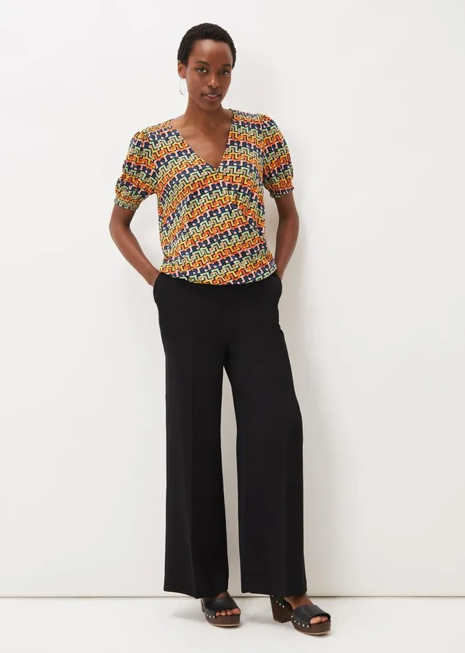 Milano Wrap Top Multicoloured Women Phase Eight Tops and TShirts