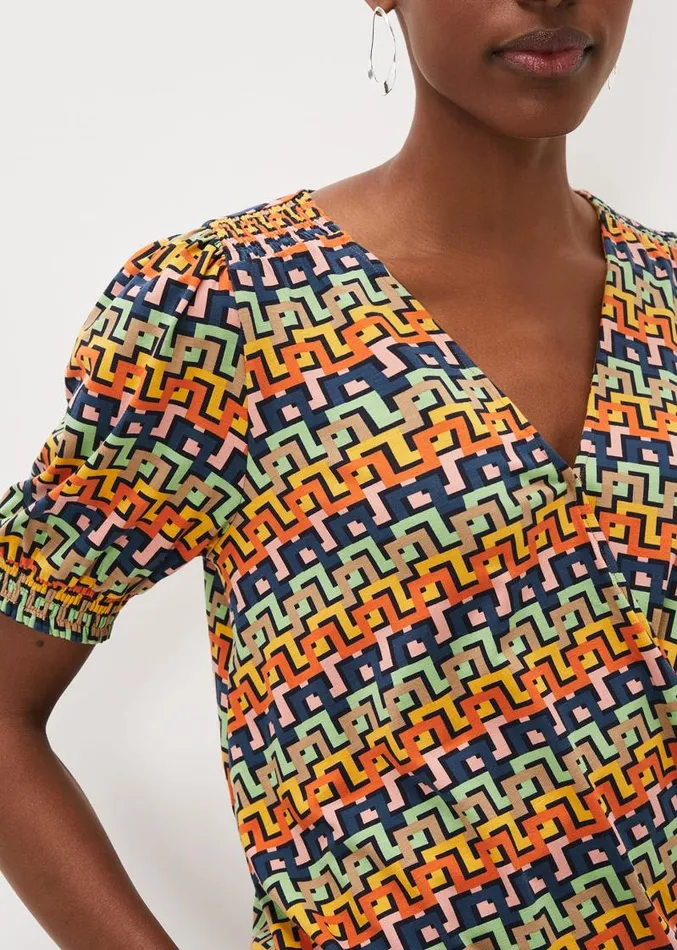 Milano Wrap Top Multicoloured Women Phase Eight Tops and TShirts