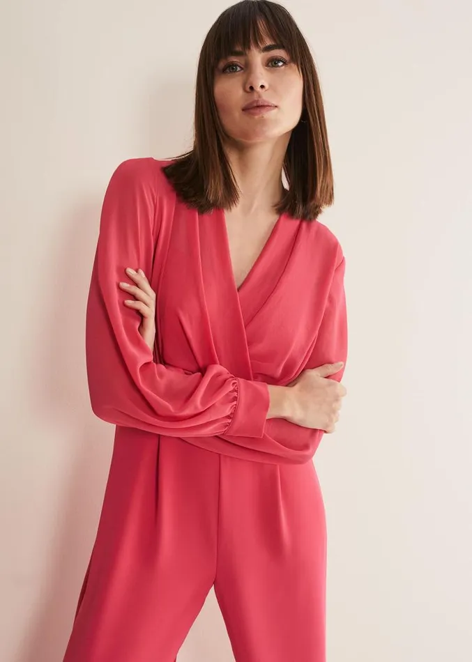 Mindy Wide Leg Jumpsuit Raspberry Women Phase Eight Dresses