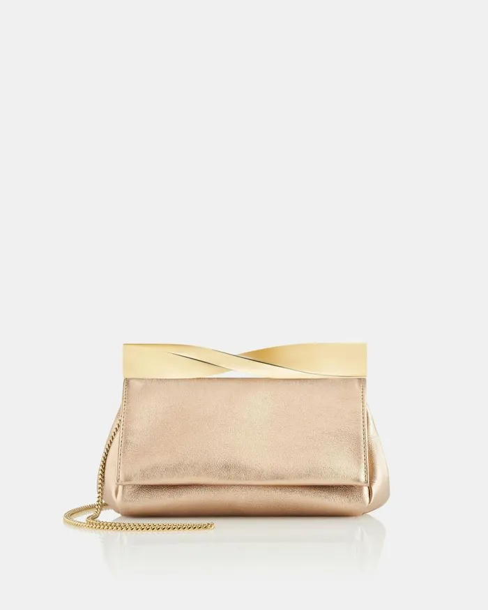 Mini Twist Clutch Gold Women Aquazzura Shoulder Bags