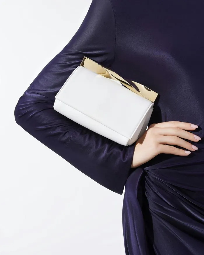 Mini Twist Clutch White Women Aquazzura Clutch Bags Mini Twist Clutch White Women Aquazzura Clutch Bags