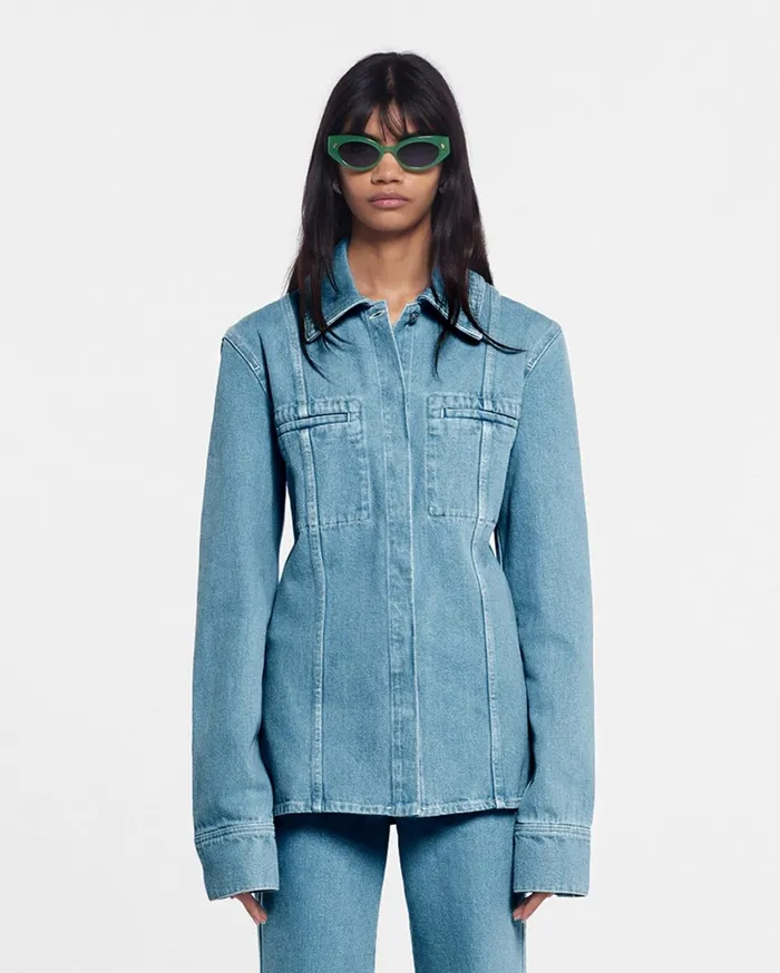 Mireio Denim Shirt Eco Light Wash Women Nanushka Tops