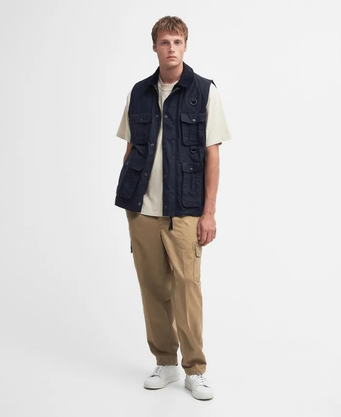 Modified Transport Vest Golden Khaki Men Barbour Gilets and Liners