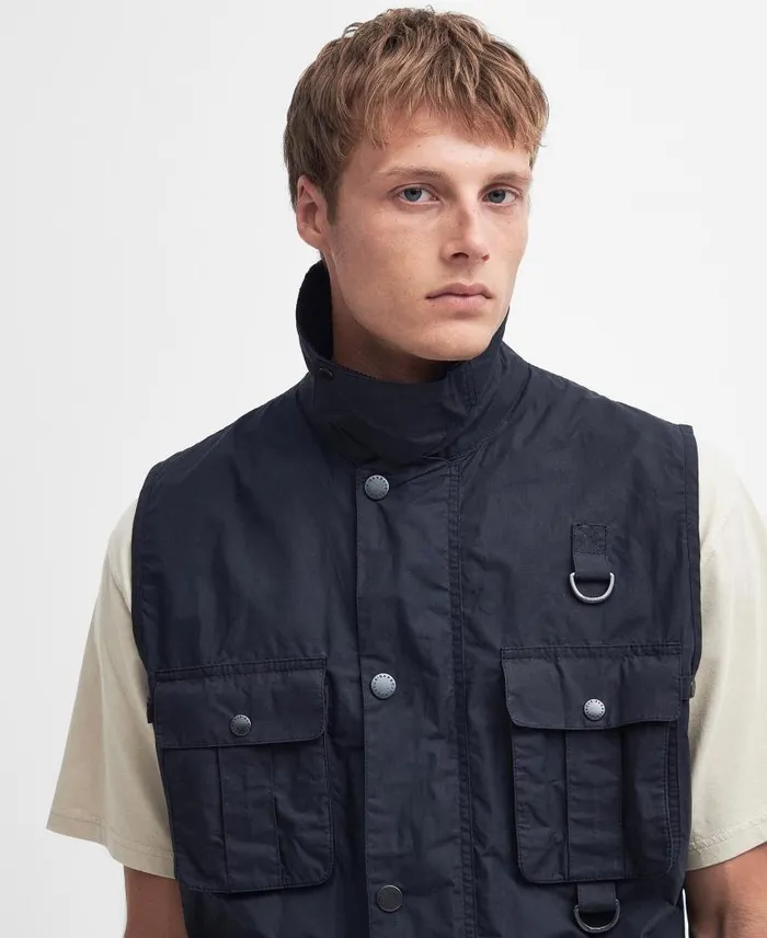 Modified Transport Vest Golden Khaki Men Barbour Gilets and Liners