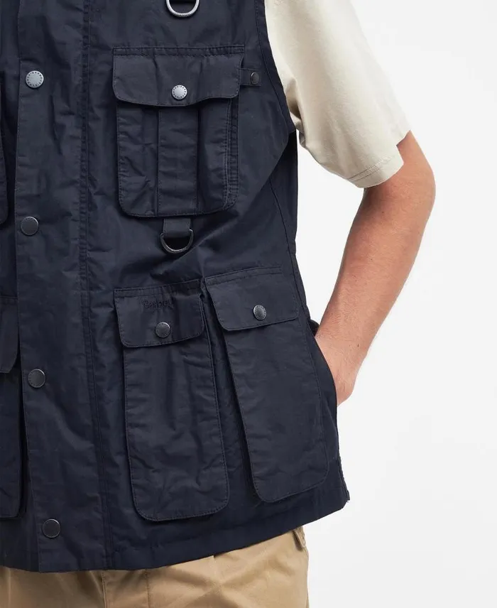Modified Transport Vest Golden Khaki Men Barbour Gilets and Liners