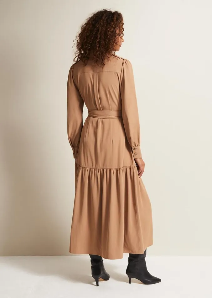Morgan Trench Midi Dress Camel Women Phase Eight Dresses